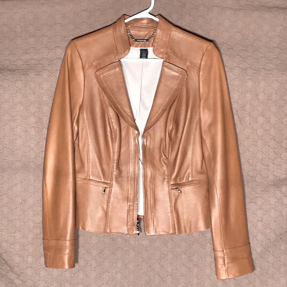 White House Black Market Leather jacket. N…